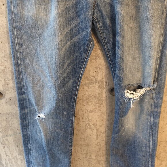 Polo Ralph Lauren Mens 32x32 (33x33) Slim Straight Distressed Denim Jeans - Picture 11 of 13